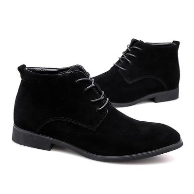 Modische High-Top-Lederstiefel für Herren, Wildleder, Lässig, Knöchelhoch, Spitz zulaufend, Britischer Stil, Super Warm für den Winter