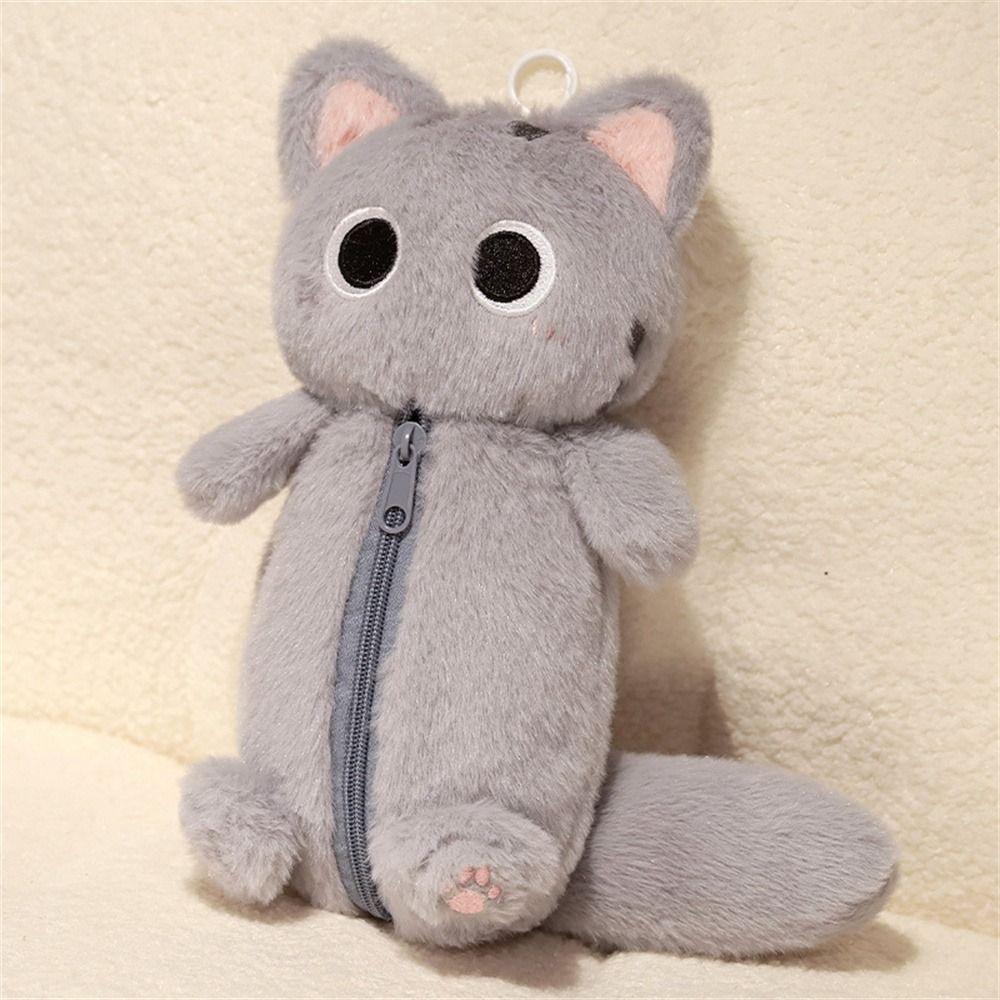 Stuffed Animal Plush Pencil Case Siamese Cat Cat Pencil Bag Stationery Bag Learning