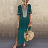 Elegant Plus Size Womens V-neck Long Maxi Dress For Effortless Summer Style