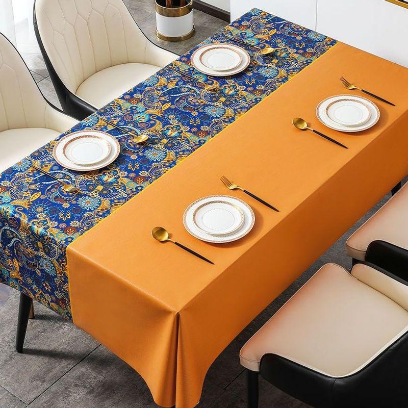 Oval & Rectangular Wash-Free Tablecloth - New Chinese Style for Coffee & Dining Tables