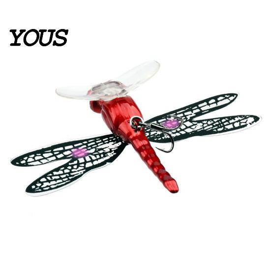 Bionic Dragonfly Lures 5Pcs 7.5cm/6.2g Fishing Lure with Hooks, Topwater Floating Hooks Bait, Realistic Insect for Bass Trout Set