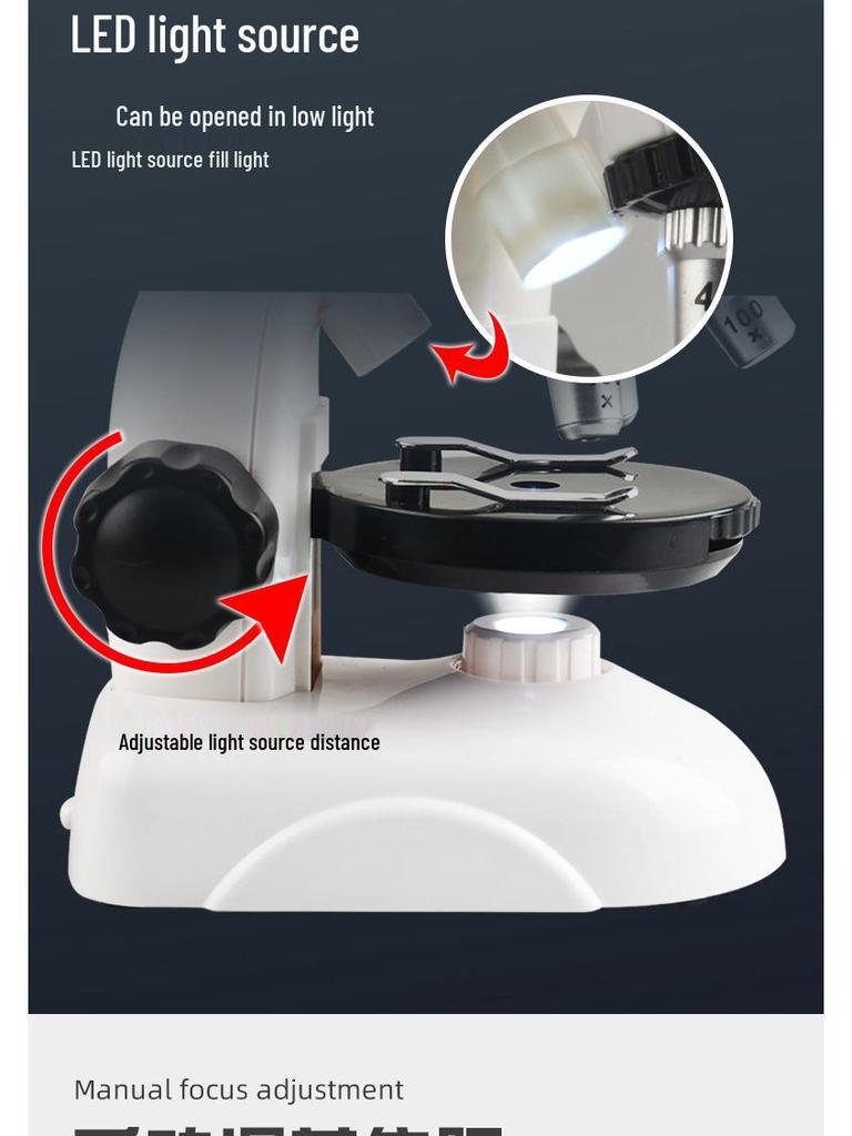 Dětský mikroskop 1200x - Vzdělávací STEM hračka pro elementární vědecký průzkum