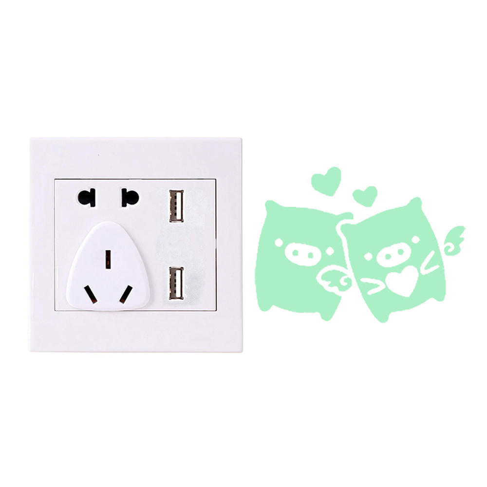 

Новый переключатель мультфильм DIY стикер стены свет флуоресцентное украшение вашей комнаты