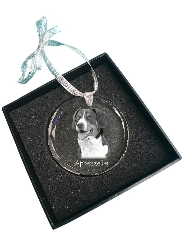 Appenzell Cattle Dog - Crystal Bauble with a Photo, Dog Photo In Crystal, Personalized Christmas Tree Ornament by Art-Dog Brand