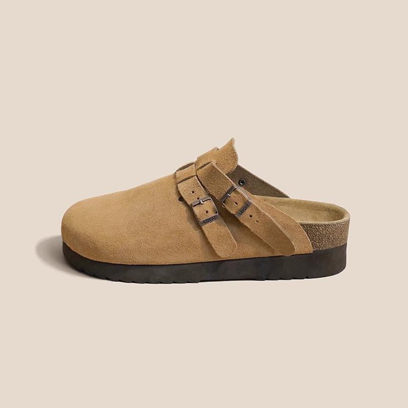 Fashion thick-soled two and a half women's autumn new one-pedal bag head slippers shoes are versatile