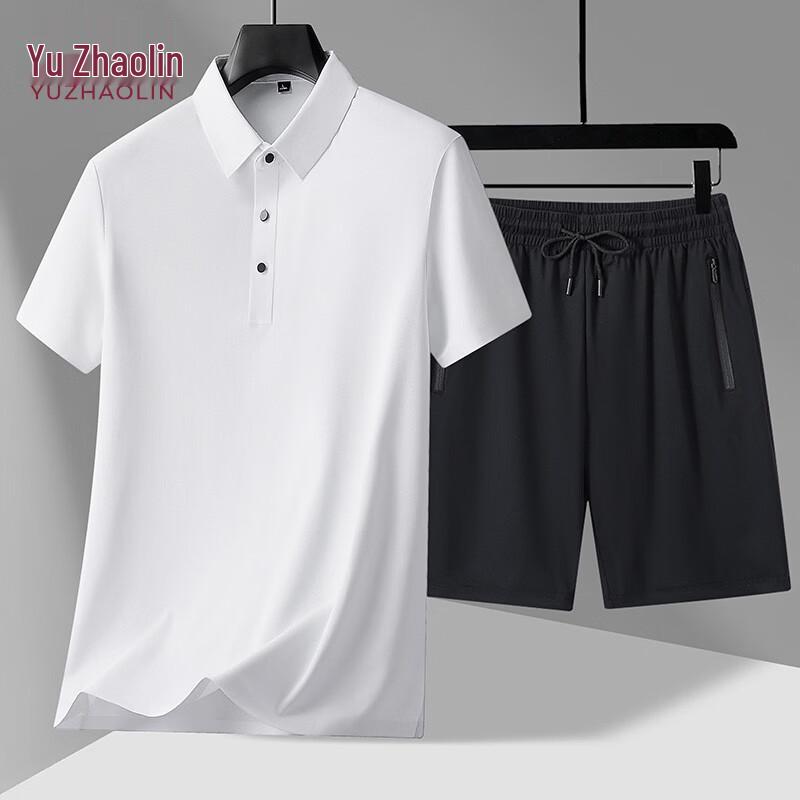 Yuzhaolin Men s Summer Polo T-Shirt & Shorts Set XL