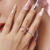 Stylish Adjustable Womens Heart Shaped Ring Featuring Unique Geometric Elements
