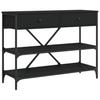 Console Table with Drawers and Shelves Black Particleboard
