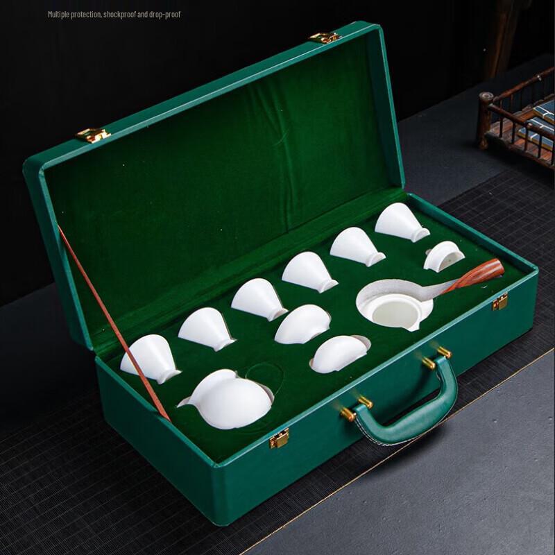 Tuopai 10-Piece Mutton-Fat Jade Porcelain Tea Set