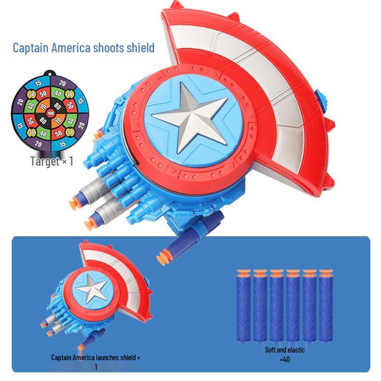 Children's Captain America Soft Bullet Launcher & Light-Up Mask Gift Set