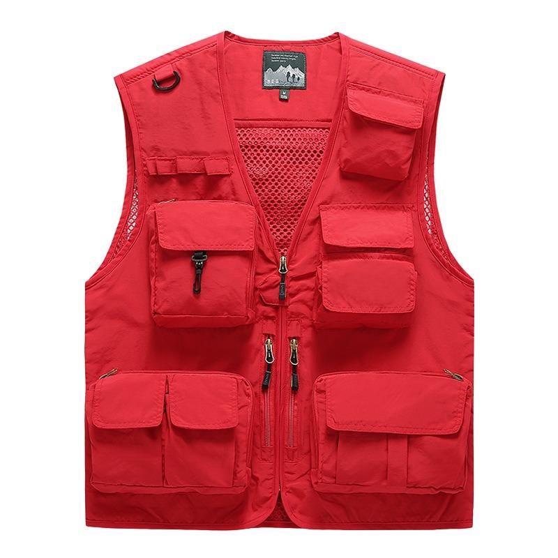 Men's Casual Outdoor Unloadable Multifunctional Reporter Travel Photography Mesh Quick Drying Fishing Vest Men