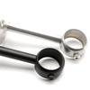 2 pièces Supports de Poteaux de Rideaux de Plafond Robustes en Acier Inoxydable Pour Tiges de 25x100mm Argent/Noir