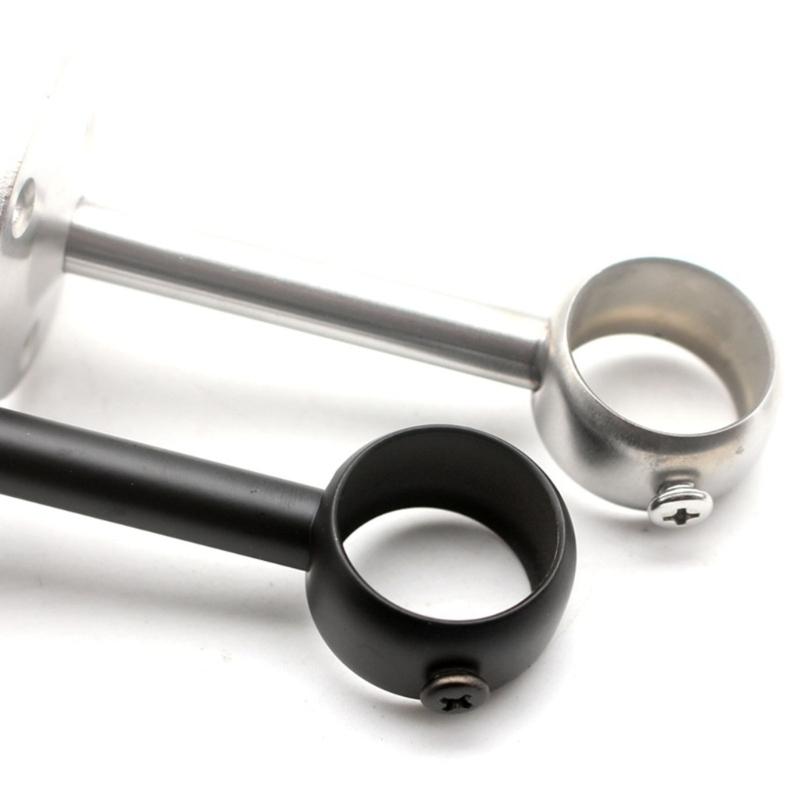 2 pièces Supports de Poteaux de Rideaux de Plafond Robustes en Acier Inoxydable Pour Tiges de 25x100mm Argent/Noir