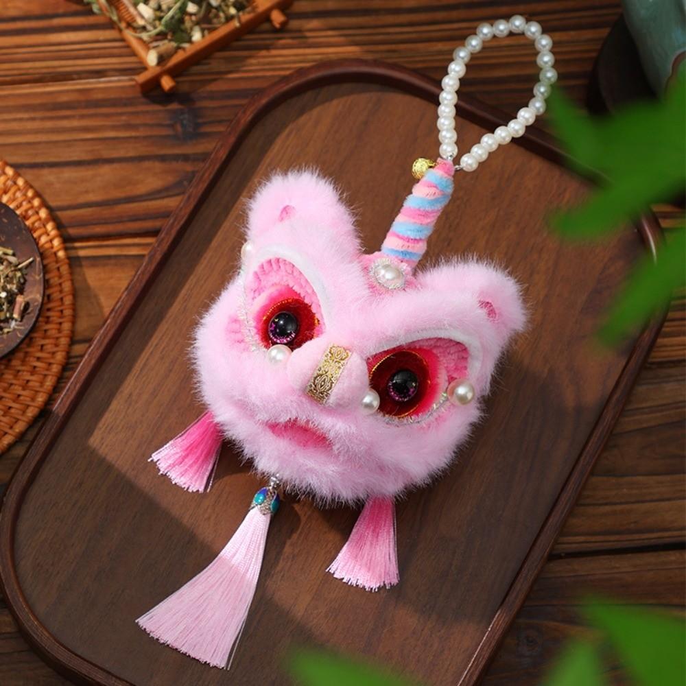 Chinese New Year Spring Festival Festival Lantern LED Light Blessing Luminous Handheld Lamp With Tassel Dancing Lion Pendant