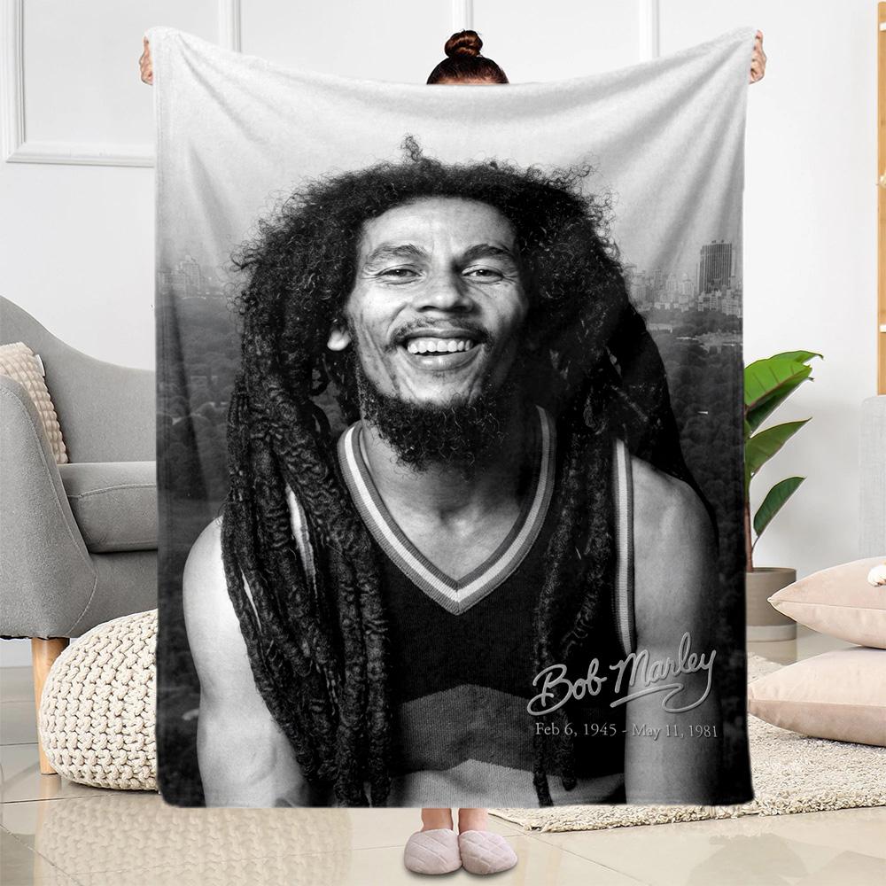 Bob Marley Reggae Legend Blanket Warmthful Decor Great For Picnics Chair Sofa For All Occasions Digital Print Ideal Gift For Birthday Valentine'S Day