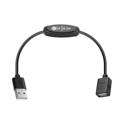 Cable de alimentación de 5 V USB de extensión con control remoto de 3 velocidades para ventilador de techo USB, lámpara LED USB, cable controlador de velocidad del ventilador