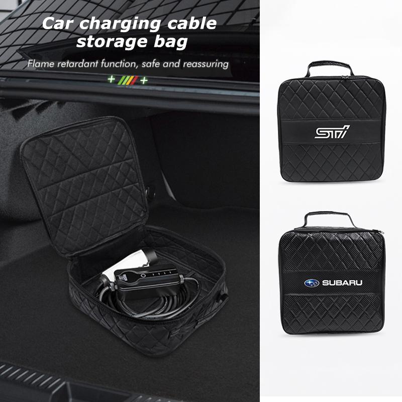 Car Leather Storage Bag Trunk Sundries Charging Cable Organizer For Subaru Impreza Legacy WRX STI BRZ Crosstrek Forester Outback Z14