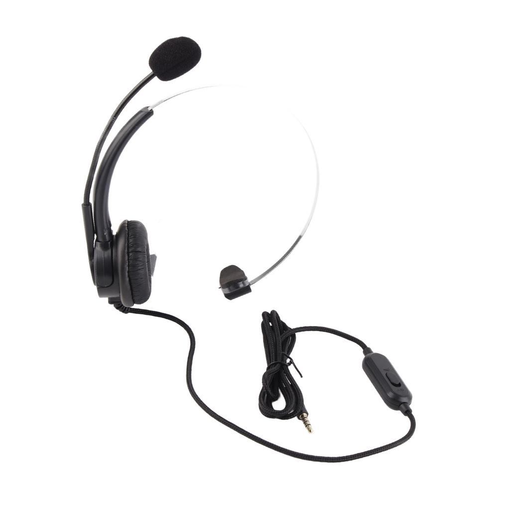 Trådbundna Trucker Headsets 3,5 mm Mono Headset med Brusreducerande Mikrofon Volymkontroll för