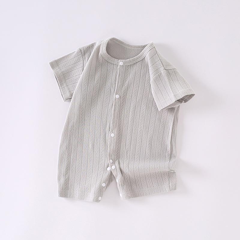Newborn Summer Mesh Jacquard Cotton Romper - Breathable Class A One-Piece Suit