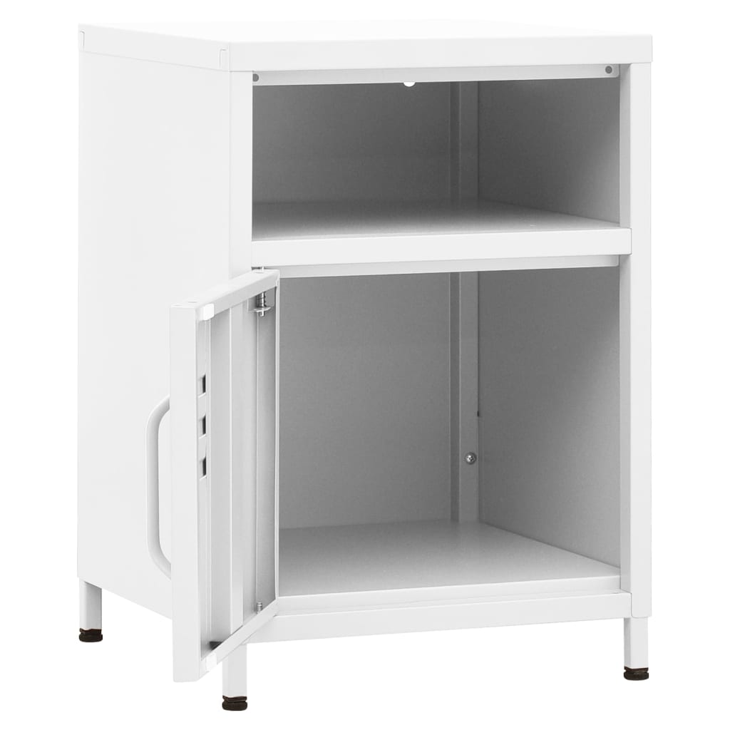 Nightstand White 35 x 35 x 51 cm Steel