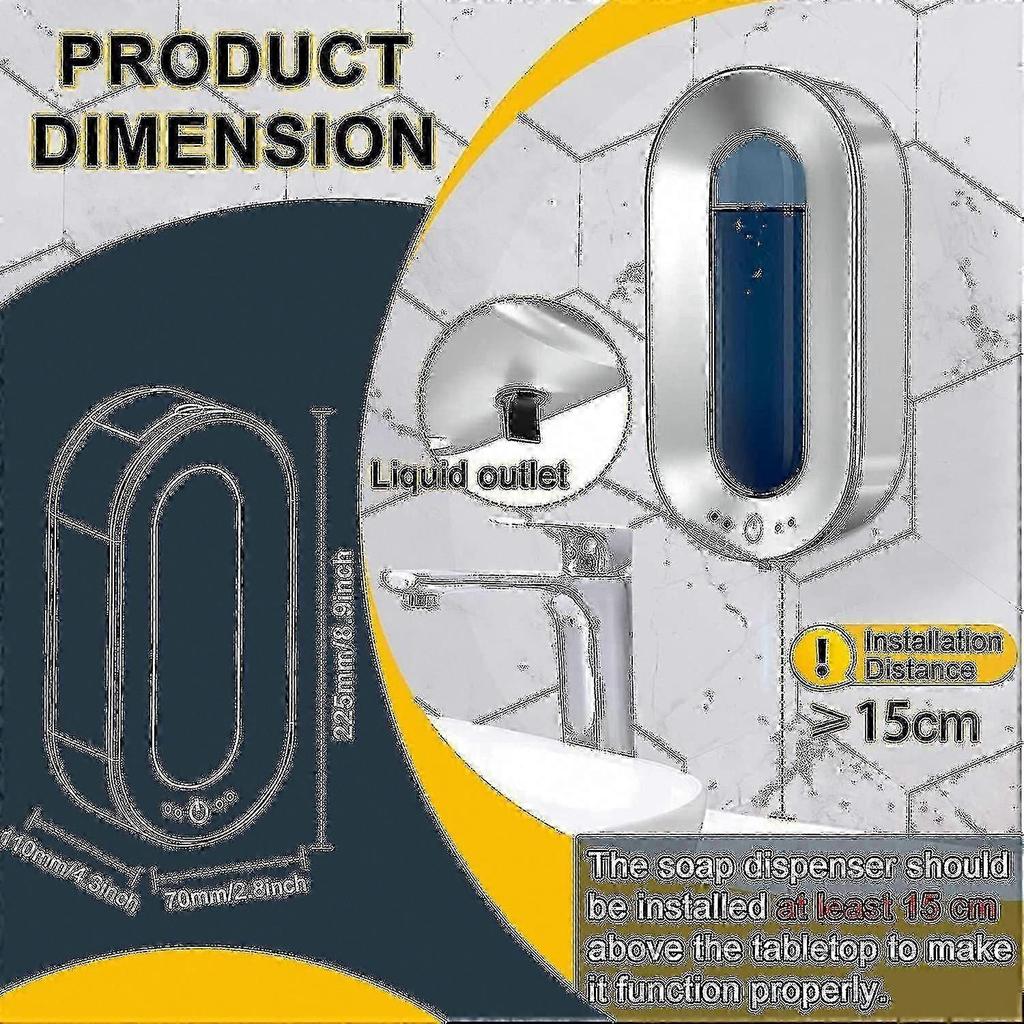 700ml Touchless Automatic Soap Dispenser - Wall Mounted - Disinfectant Dispenser