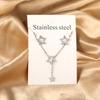 Cubic Zirconia Necklaces Zircon Sets For Women Tiny Stainless Steel Gold Plated Pendant Necklaces And Earrings Sets Wedding
