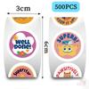 500Pcs/Roll Well Done Teacher Encouragement Kids Rewards Stickers - DIY Scrapbooks Album Decor Sealing Label Decals