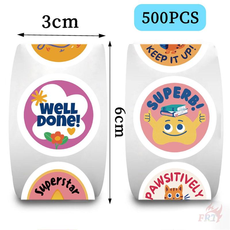 500Pcs/Roll Well Done Teacher Encouragement Kids Rewards Stickers - DIY Scrapbooks Album Decor Sealing Label Decals
