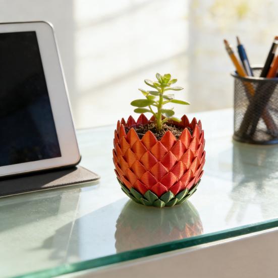 Doniczka ze Skalą Smoka z Podstawką Wewnątrz Na Zewnątrz Sukulenty Rośliny Ziołowe Doniczka Pojemnik z Otworami Drenażowymi Wystrój Domu Balkonu Ogrodu