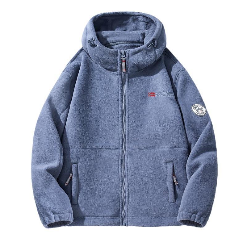 New Winter Plus Size Men's Fleece Hooded Fleece Jacket