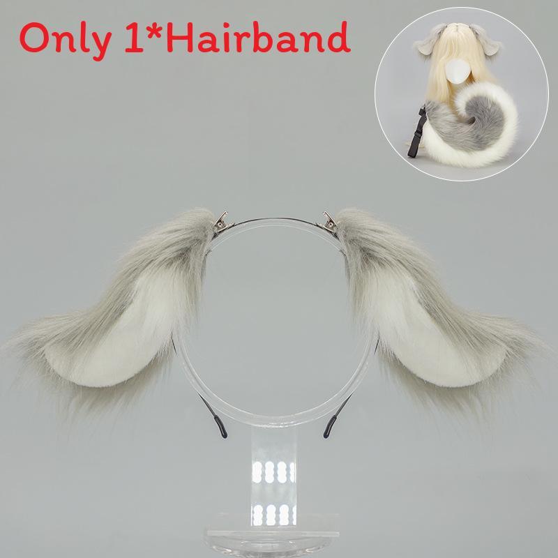 Set Cosplay con Orecchie e Coda da Cane Anime Giapponese con Accessori Peluche per Feste di Halloween
