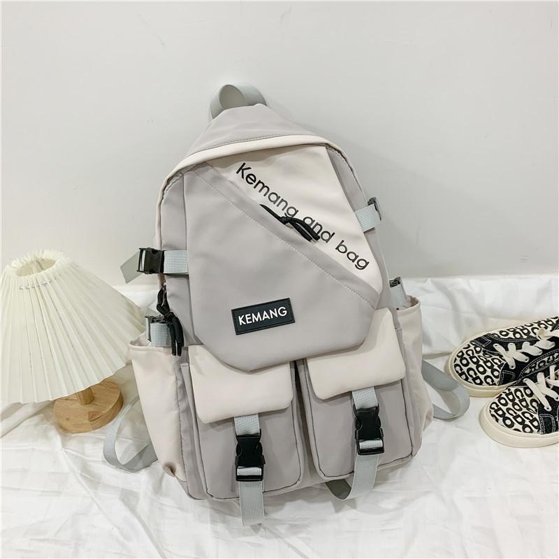 School Bag Female Large Capacity Japanese Junior High School High School Student Backpack Color Matching Tooling Backpack