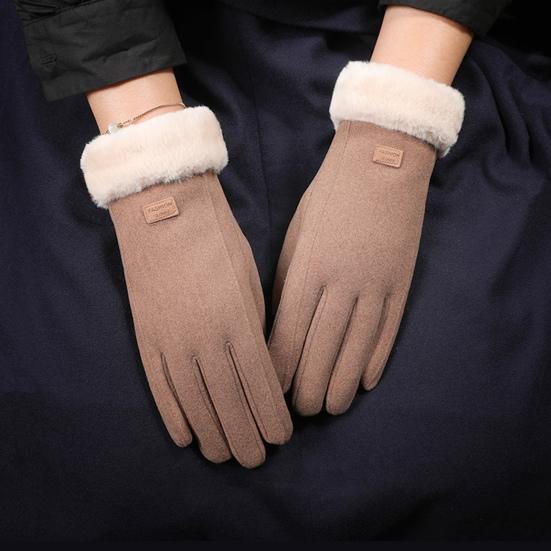 

Fashion Cycling Gloves Retro Coral Fleece Keep Warm