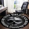 1pc Gothic Art Print Chair Carpet for Office, Round Non Slip Durable Large Size Office Carpet, Suitable for Office