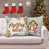 Christmas Gingerbread Pillowcases: Merry & Bright Decor Sofa Bed Cushion Cover, New Year Home Decoration