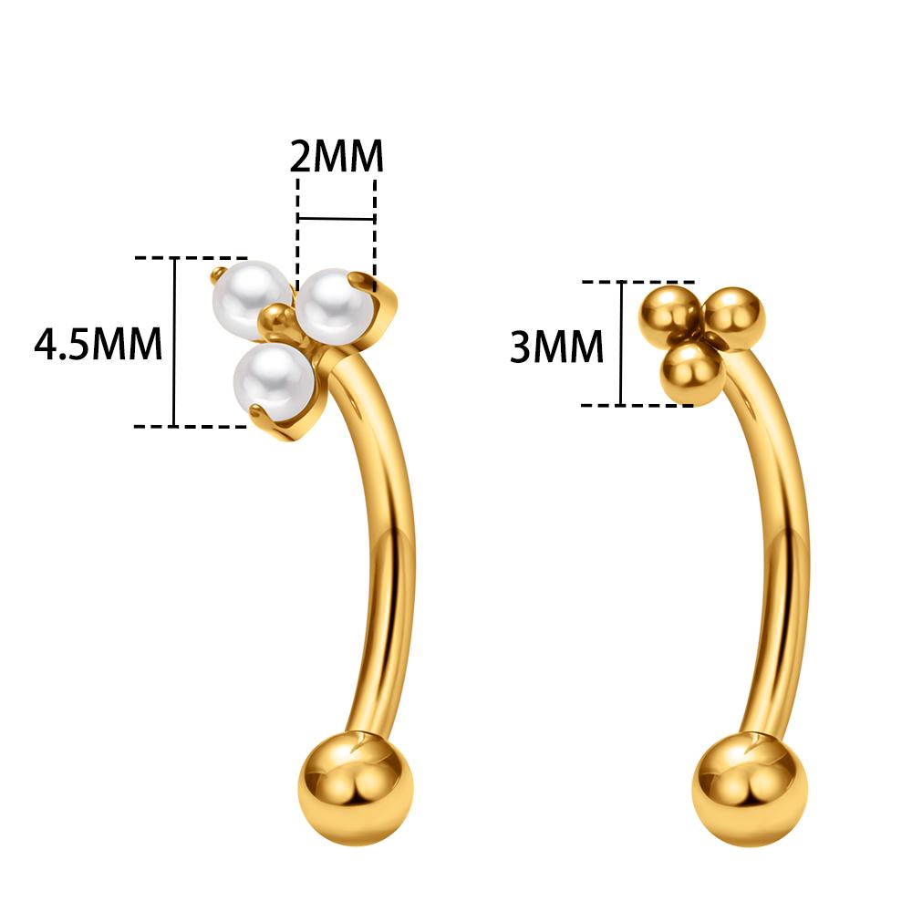 G23 Titanium ASTM-F136 Piercings Eyebrow Internal thread Eyebrow Piercings Body Zircon For Women zircon Earring