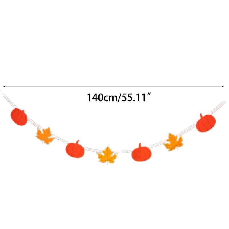 Handmade Wood Beads Ornament Fall Seasonal Decorations Thanksgiving Home Accent Pumpkin Garlands Hanging Decors