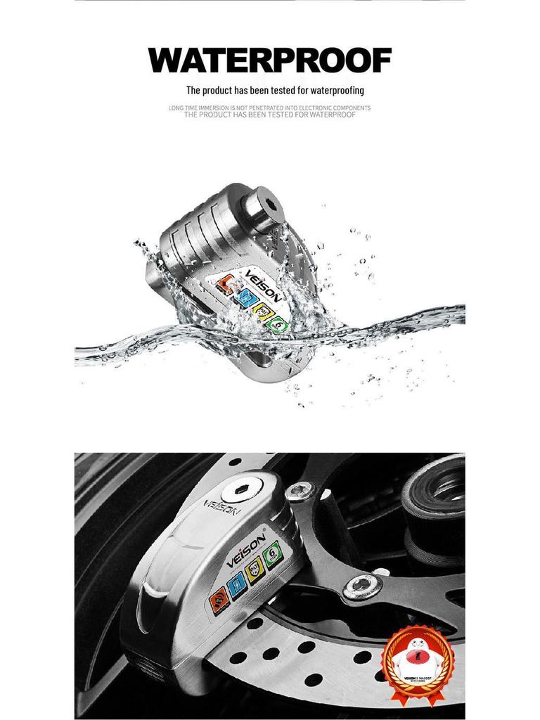 VEISON 2018 Smart Alarm Disc Brake Lock for Motorcycles & Electric Bikes