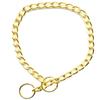 Ошейник для собак Pet Metal Chain, серебристо-золотой кубинский звено, ошейник-удавка для собак, крепкий ошейник-удавка для собак маленьких, средних и больших пород