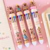 Cartoon Multicolor Pen for Color Coding Writing Drawing Journaling 10 Color-in-1 Writing Pen Multicolored Ballpoint Pen