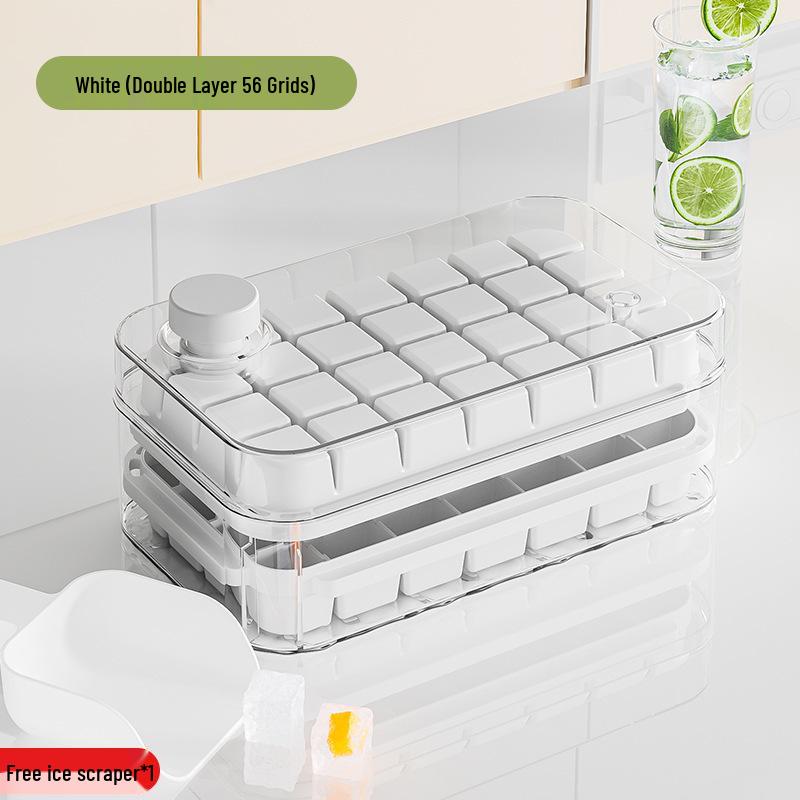 High-Capacity Press-Type Ice Cube Tray - Food Safe Household Ice Maker Mold