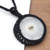 Silver Solar Drusy Gemstone Gift For Friend's Macrame Jewelry Pendant