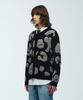 Knitted Bulky Brush Pattern Cardigan Black