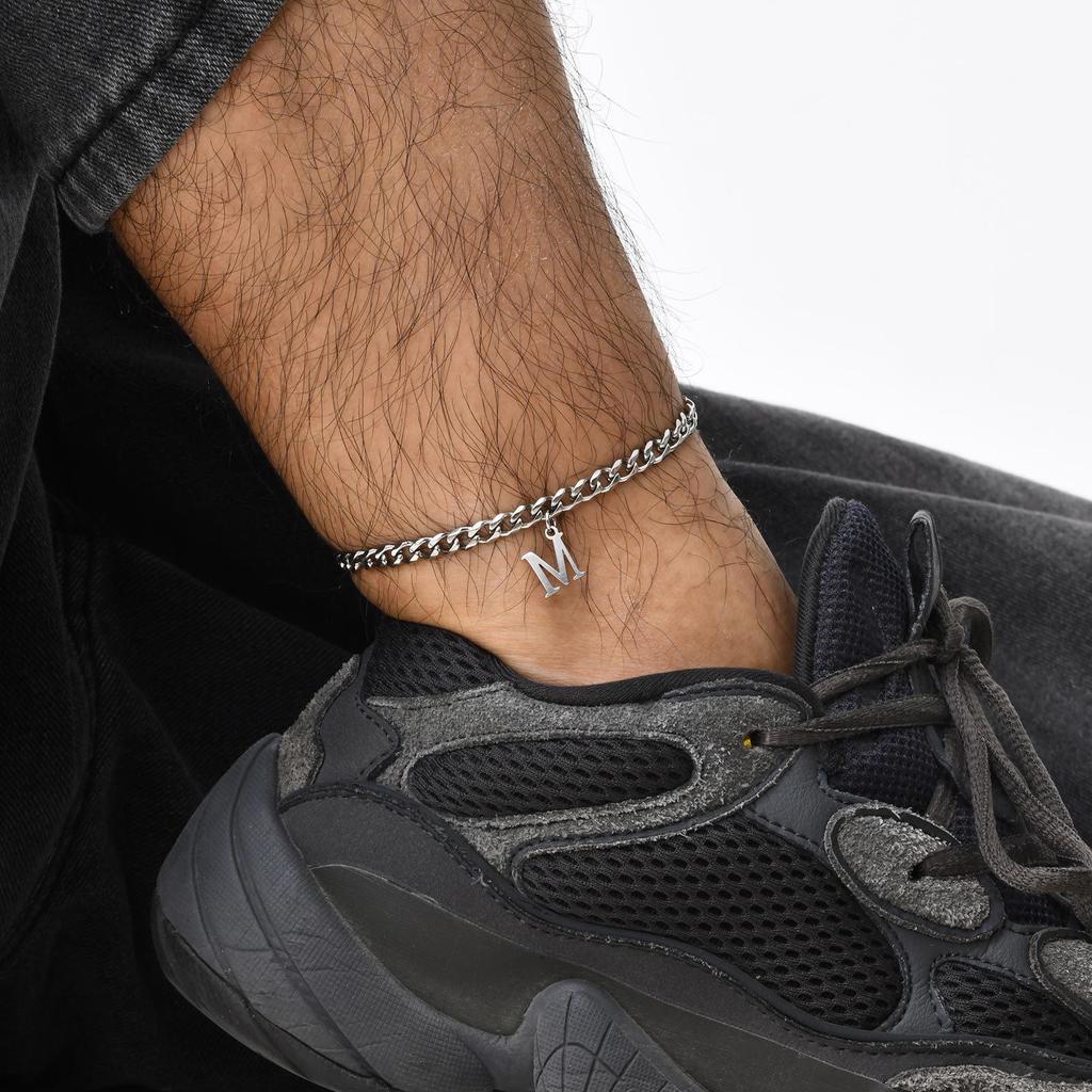 Fashion 26-Letter Frosted Chain Anklet – Trendy, Simple Jewelry Gift