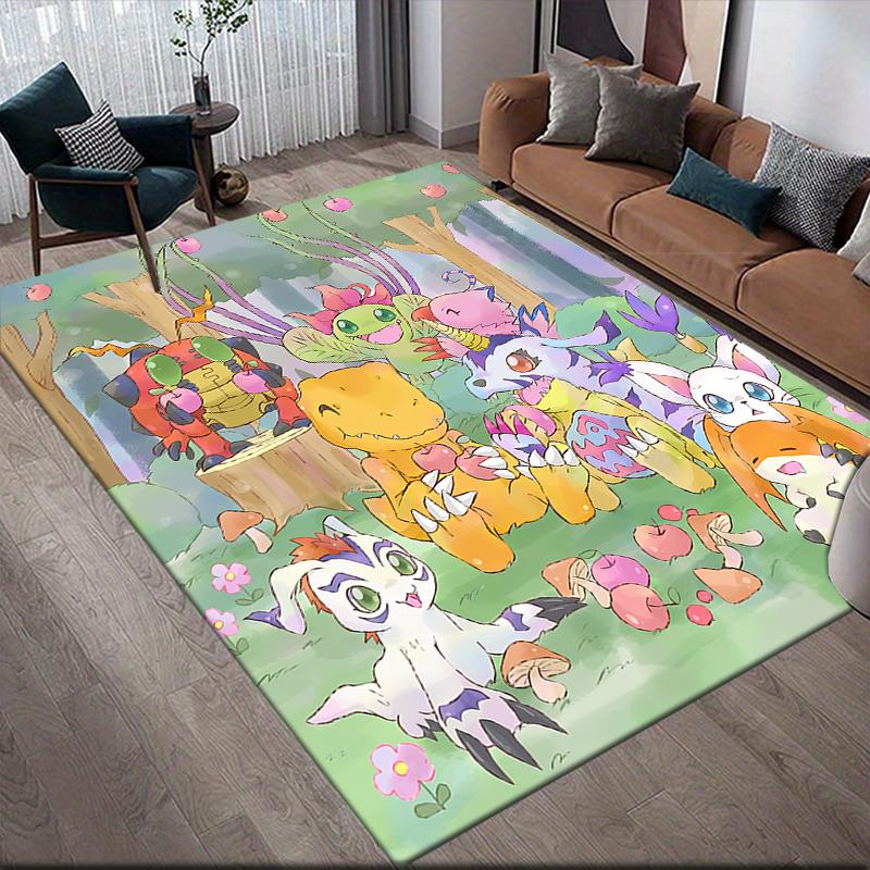 Cute Digimon Area Rug, Digimon Fan Soft Carpet, Great Gift.chl