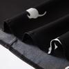 Elastic Satin [19mm Top] 2025 Short Sleeved Women's Spring and Autumn Cartoon Black Background White Cat Women's T-shirt