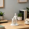 Yousheng 3D Printed Man with Dog Figurines, Interactive Dog Memorial Gifts for Dog Lovers, Man and Dog Statue, Minimalist Puppy & Owner Decorative