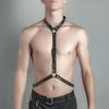 Fetish Gay Leather Chest Harness Men Harness Adjustable Sexual Body Bondage Cage Harness Belts Rave Gay Clothing for Adult Sex