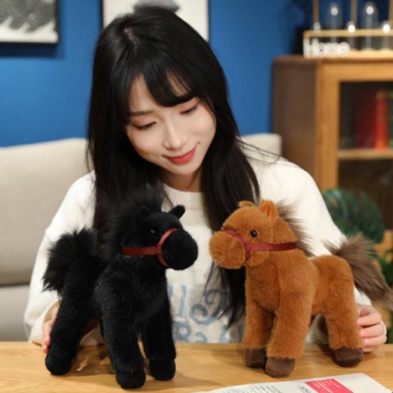 Huggable Pony Plush Toy for Kids Soft Stuffed Animal for Bedtime & Cuddling Realistic Spotty Horse Doll Gift for Children Toddlers