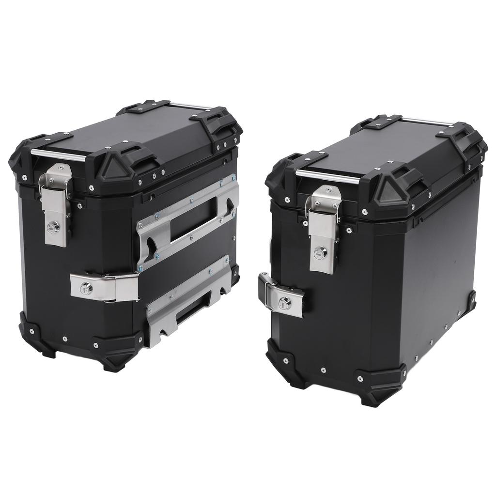 35L Motorcycle Side Case Aluminium Alloy Motorbike Hard Side Saddlebag Box with Safety Lock